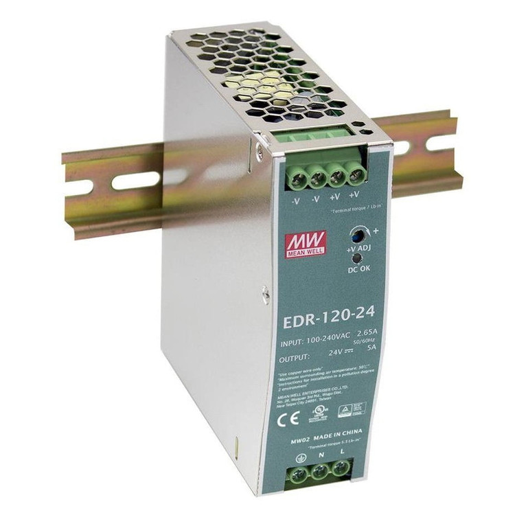 منبع تغذیه سوئیچینگ ریلی مینول 24V-5A EDR-120-24