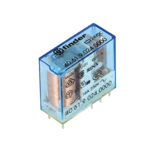 رله کتابی 24vDC تک کنتاکت 16 آمپر فیندر مدل 40.61.9.024.0000